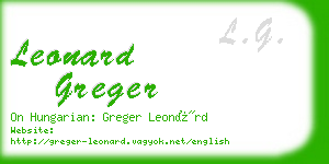 leonard greger business card